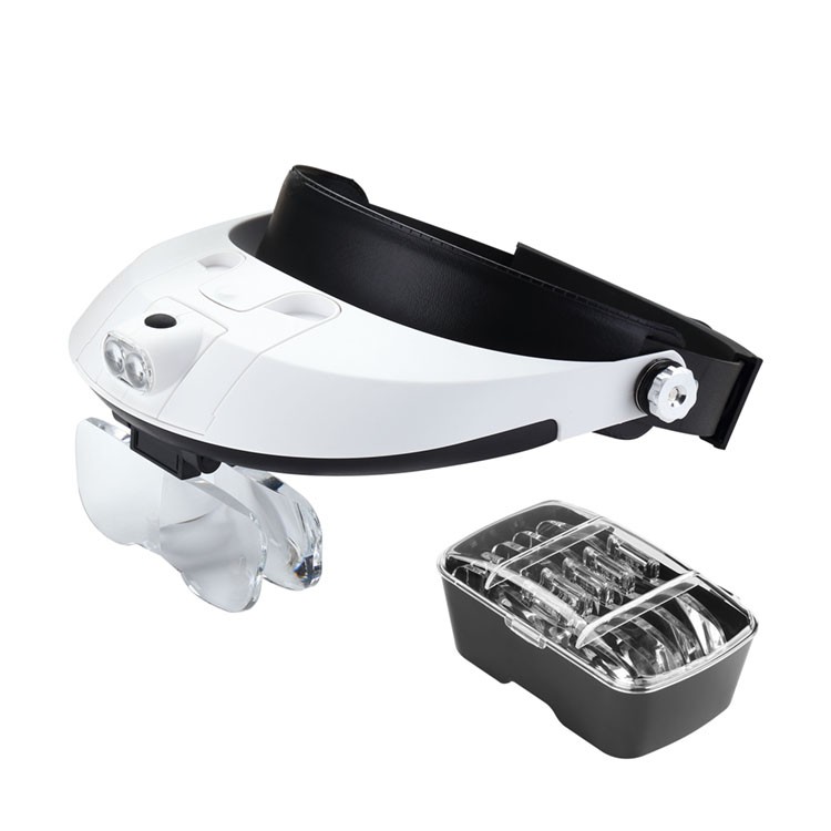 Headband Magnifier nrog Led Teeb